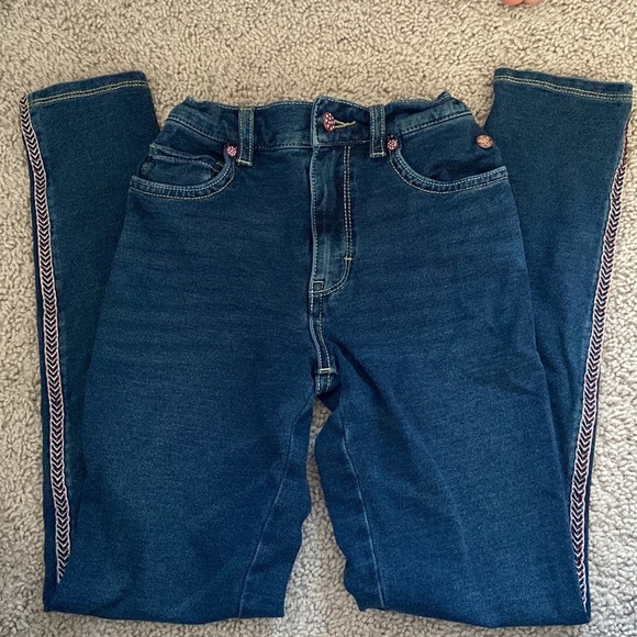 Matilda Jane - Dark Blue Side striped Jegging Jeans - Picture 4 of 10